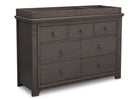 Serta Rustic Grey (084) Langley 7 Drawer Dresser, Right View with Top a4a 3-Langley 7 Drawer Dresser