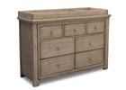 Serta Rustic Driftwood (112) Langley 7 Drawer Dresser, Right View b4b 6-Langley 7 Drawer Dresser