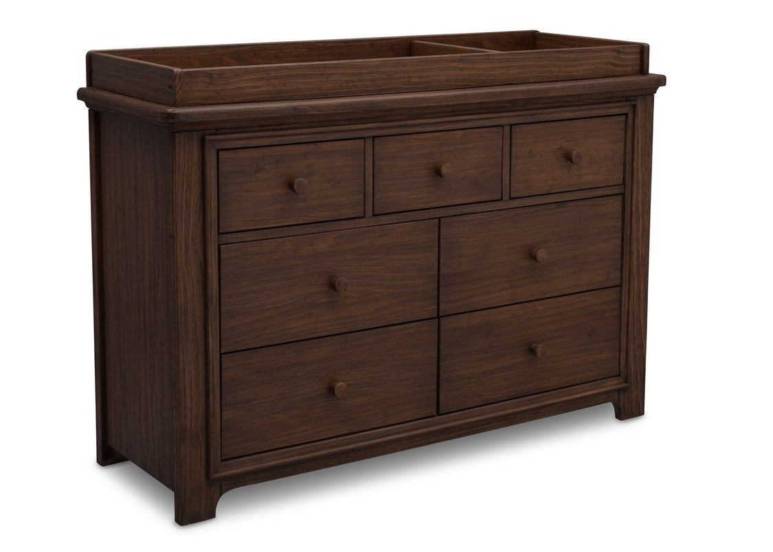 Serta Rustic Oak (229) Langley 7 Drawer Dresser, Right View with Top c4c
