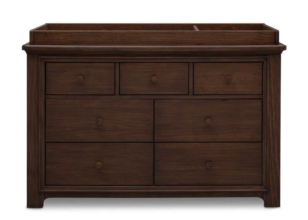 Serta Rustic Oak (229) Langley 7 Drawer Dresser, Front View with Top c1c
