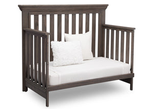 Serta Rustic Grey (084) Langley 4-in-1 Crib Right View Day Bed Conversion a4a 5-Langley 4-in-1 Crib