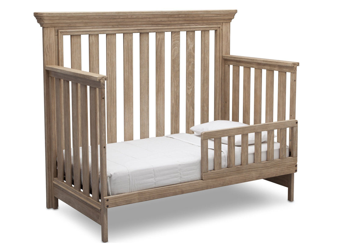 Serta Rustic Driftwood (112) Langley 4-in-1 Crib Right View Toddler Bed Conversion b3b