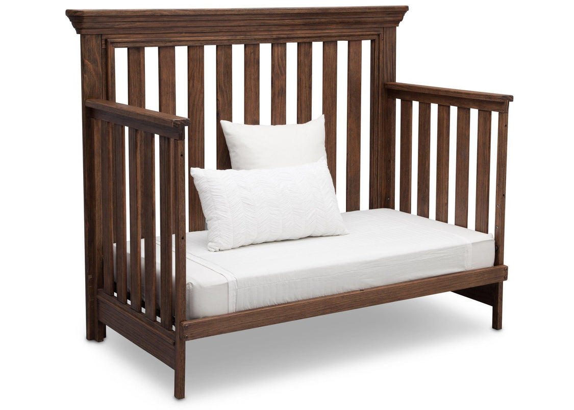Serta Rustic Oak (229) Langley 4-in-1 Crib Right View Day Bed Conversion c4c