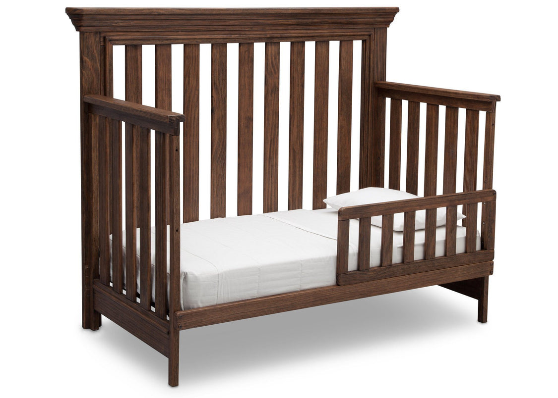 Serta Rustic Oak (229) Langley 4-in-1 Crib Right View Toddler Bed Conversion c3c