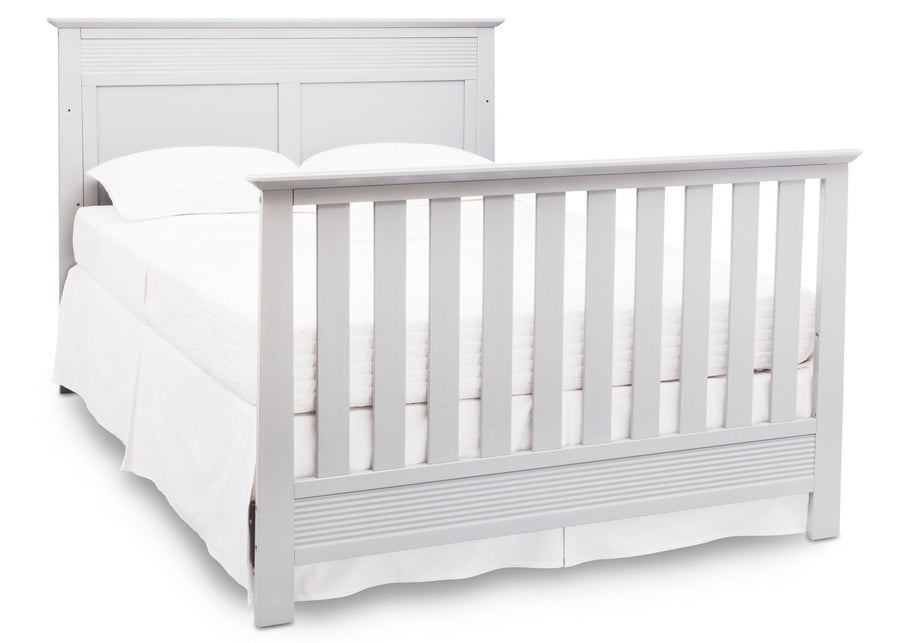 Serta Bianca White (130) Fall River 4-in-1 Convertible Crib, Right Full Bed View b5b 11-Fall River 4-in-1 Convertible Crib