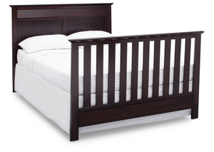 Serta Dark Chocolate (207) Fall River 4-in-1 Convertible Crib, Right Full Bed View c5c 17-Fall River 4-in-1 Convertible Crib