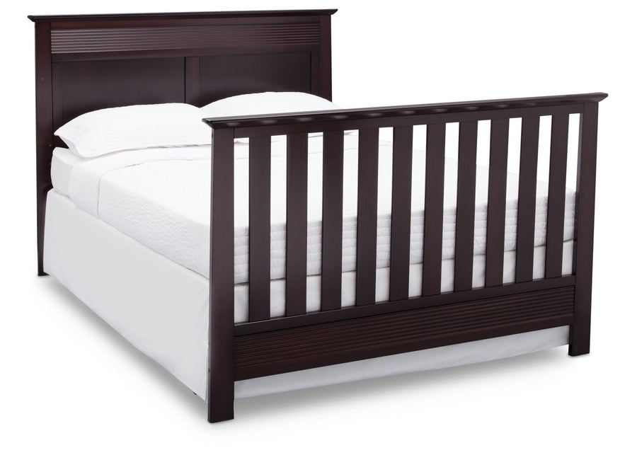 Serta Dark Chocolate (207) Fall River 4-in-1 Convertible Crib, Right Full Bed View c5c 16-Fall River 4-in-1 Convertible Crib