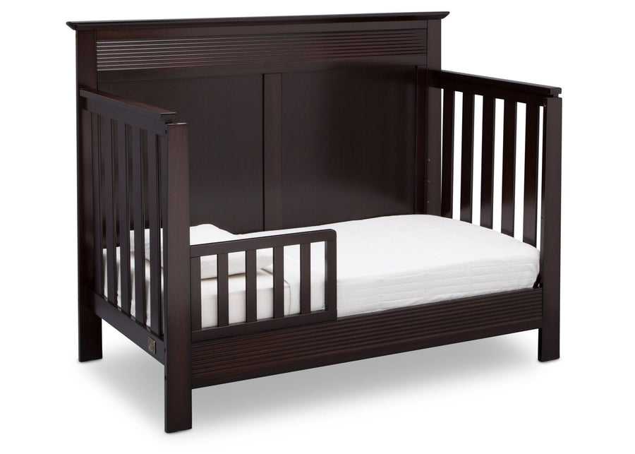 Serta Dark Chocolate (207) Fall River 4-in-1 Convertible Crib, Right Toddler Bed View c3c 14-Fall River 4-in-1 Convertible Crib