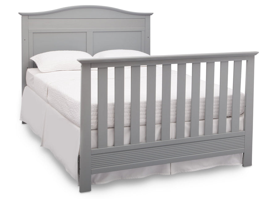Serta Grey (026) Barrett 4-in-1 Convertible Crib, Right Full Bed View with Footboard a6a 5-Barrett 4-in-1 Convertible Crib