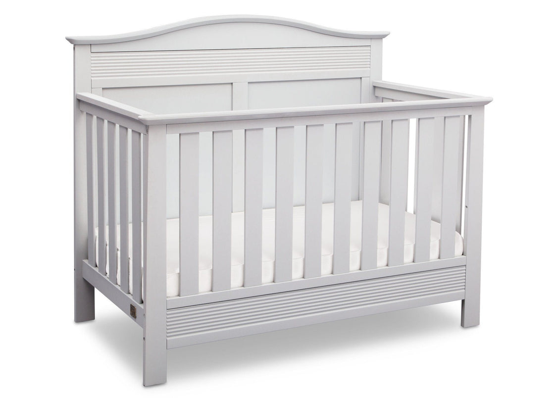 Serta Bianca White (130) Barrett 4-in-1 Convertible Crib, Right Crib View b2b