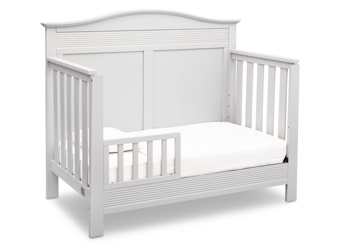 Serta Bianca White (130) Barrett 4-in-1 Convertible Crib, Right Toddler Bed View b3b