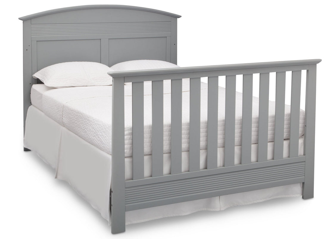 Serta Grey (026) Ashland 4-in-1 Convertible Crib, Right Full Bed View with Footboard a6a