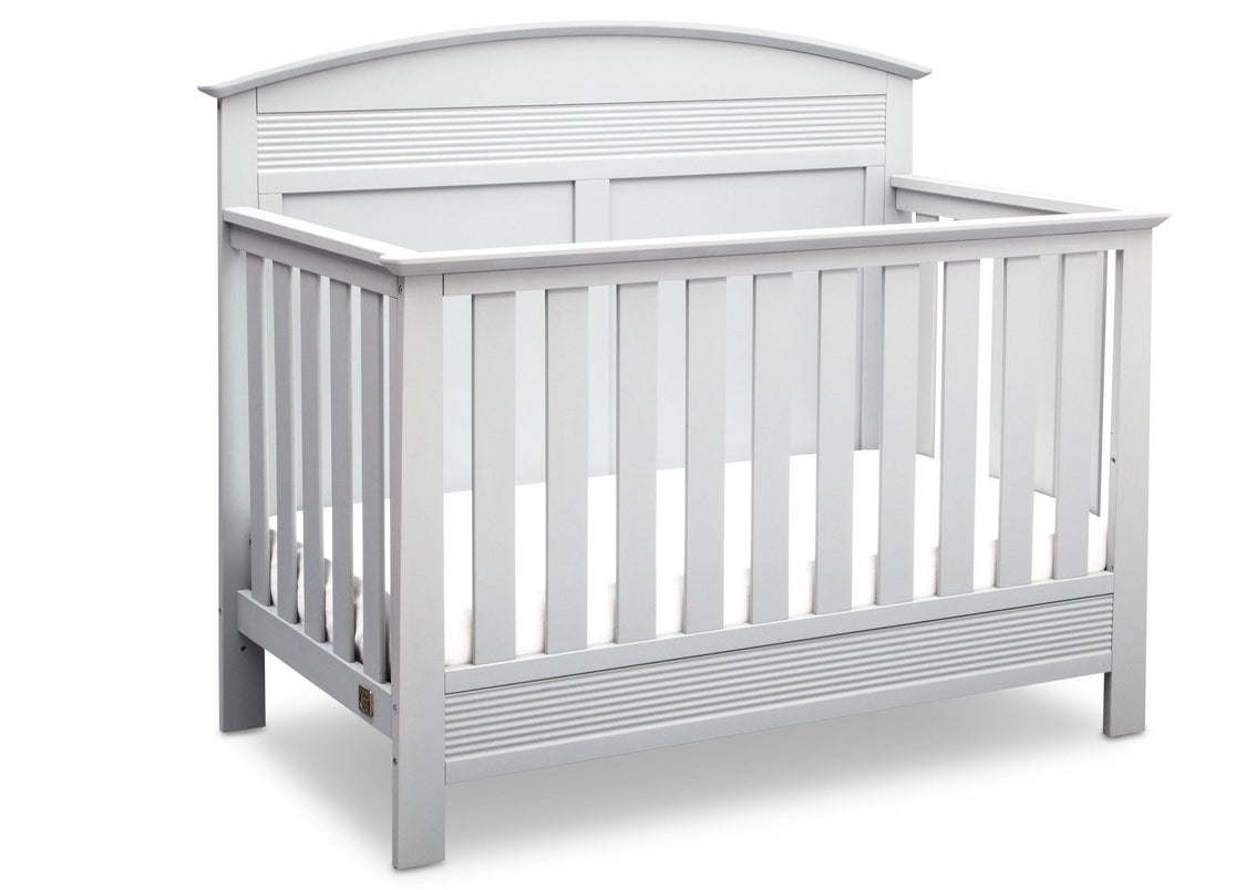 Serta Bianca White (130) Ashland 4-in-1 Convertible Crib, Right Crib View b2b