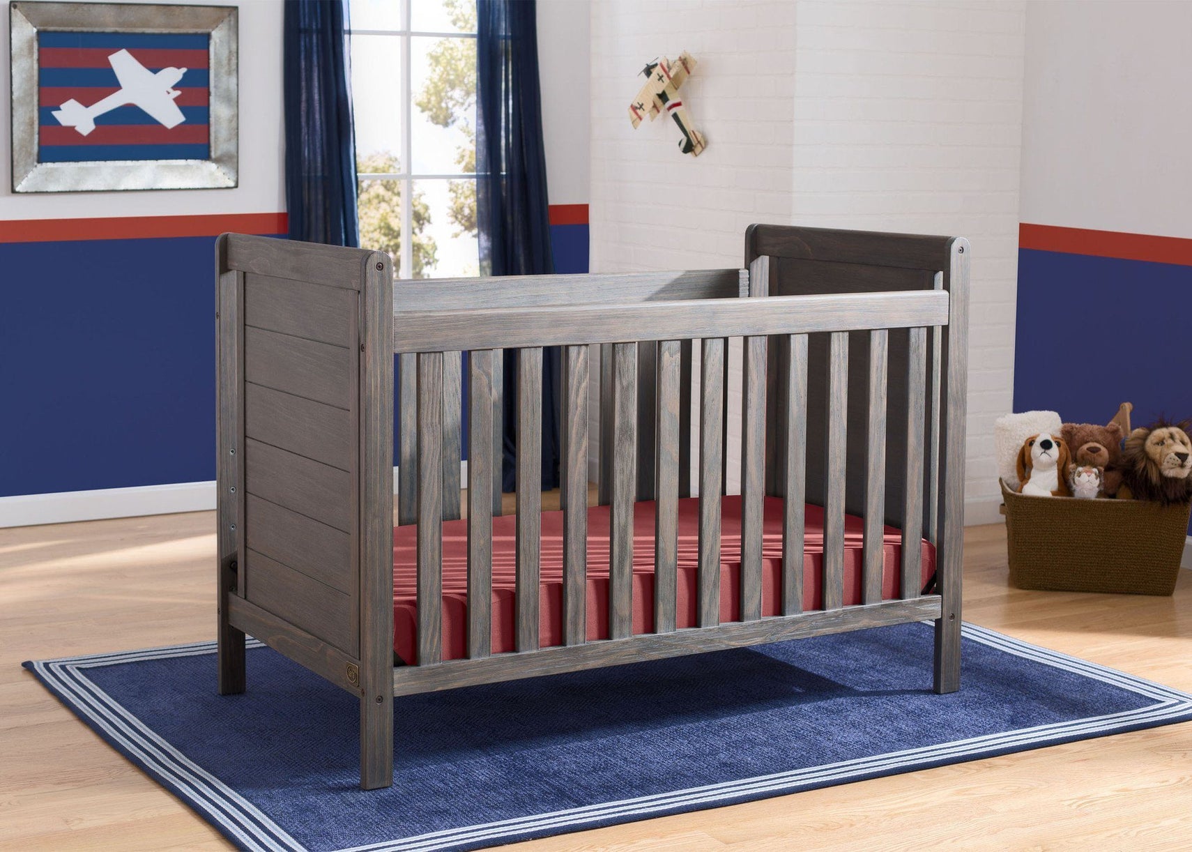 Delta Children Rustic Grey (084) Cali 4-in-1 Crib, hangtag, a1a
