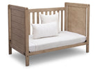 Delta Children Rustic Driftwood (112), Cali 4-in-1 Crib, angled conversion to daybed, b5b 11-Cali 4-in-1 Crib