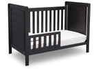 Delta Children Rustic Ebony (935) Cali 4-in-1 Crib, angled conversion to toddler bed, c4c 16-Cali 4-in-1 Crib