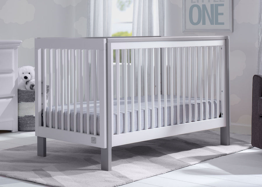 Bianca White with Grey (166) 11-Fremont 3-in-1 Convertible Crib