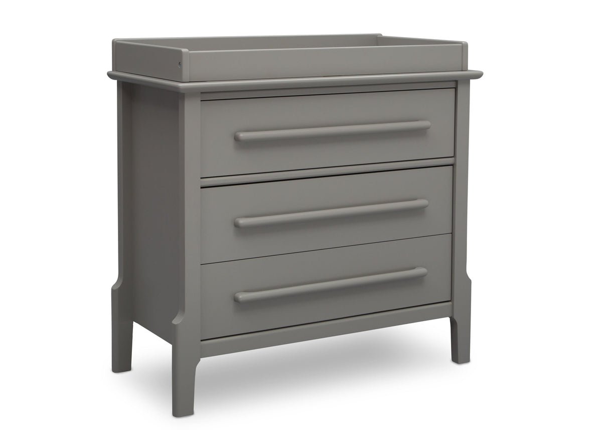 Serta Mid-Century Classic 3 Drawer Dresser Grey (026), Angle a2a