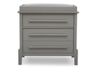 Serta Mid-Century Classic 3 Drawer Dresser Grey (026), Front a1a 2-Mid-Century Modern 3 Drawer Dresser with Changing Top