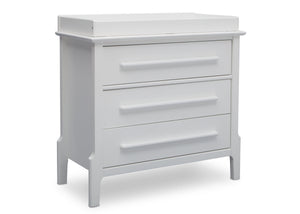 Serta Bianca (130) Mid-Century Modern 3 Drawer Dresser with Changing Top, Angle b2b 1-Mid-Century Modern 3 Drawer Dresser with Changing Top