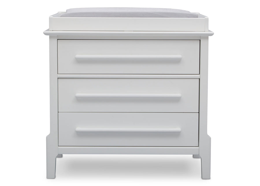 Serta Mid-Century Classic 3 Drawer Dresser Bianca (130), Front b1b 5-Mid-Century Modern 3 Drawer Dresser with Changing Top