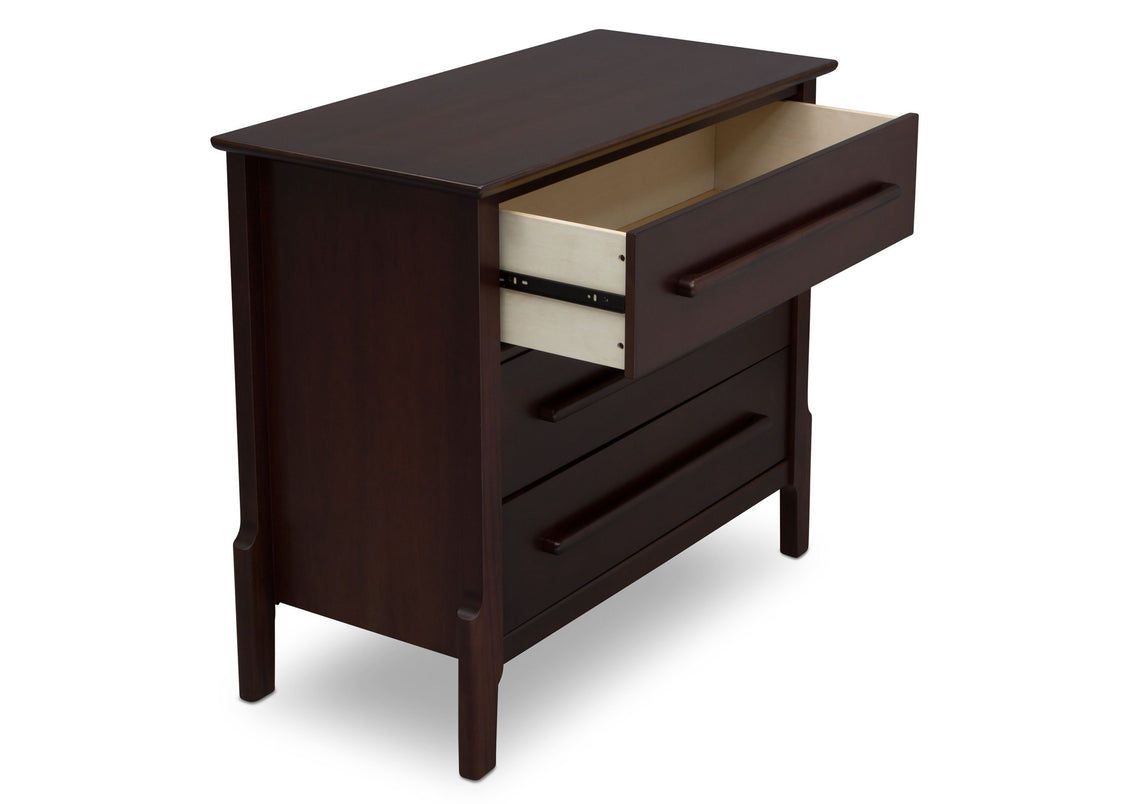 Serta Mid-Century Classic 3 Drawer Dresser Walnut Espresso (1324) Detail c3c