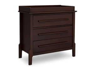Serta Walnut Espresso (1324) Mid-Century Modern 3 Drawer Dresser with Changing Top, Angle c2c 2-Mid-Century Modern 3 Drawer Dresser with Changing Top
