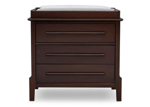 Serta Walnut Espresso (1324) Mid-Century Modern 3 Drawer Dresser with Changing Top, Front c1c 10-Mid-Century Modern 3 Drawer Dresser with Changing Top