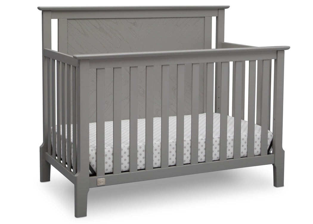 Serta Mid-Century Modern Lifestyle 4-in-1 Crib Grey (026) Angle a2a