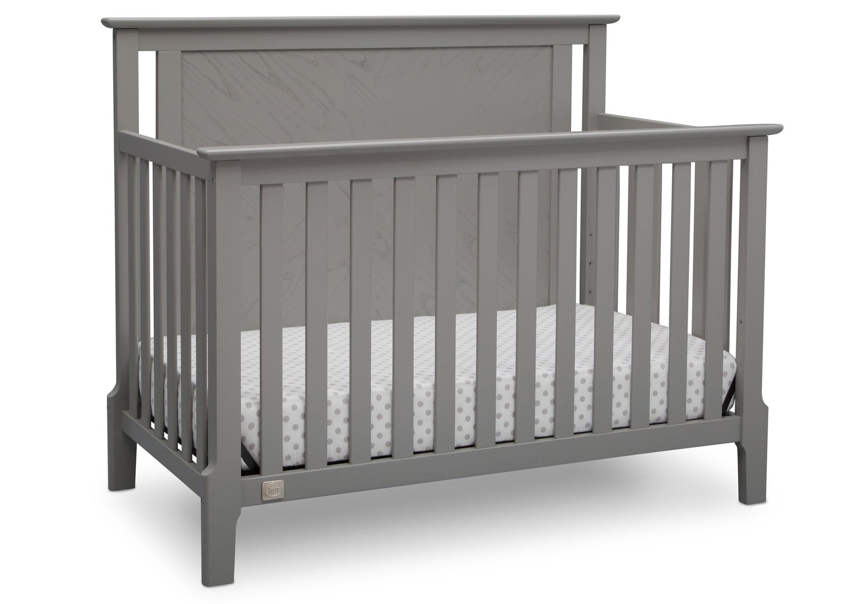 Serta Mid-Century Modern Lifestyle 4-in-1 Crib Grey (026) Angle a2a