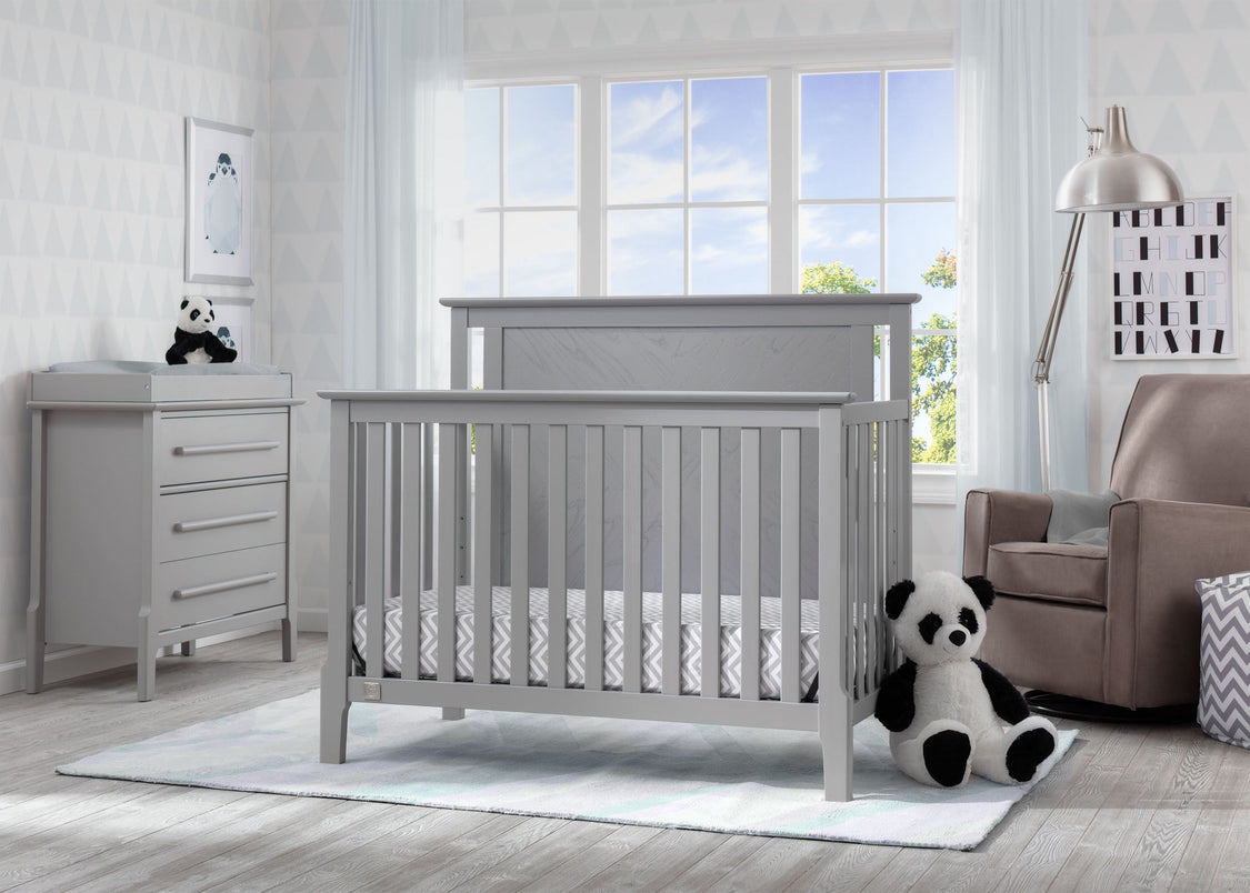 Serta Mid-Century Modern Lifestyle 4-in-1 Crib Grey (026) Room View a1a