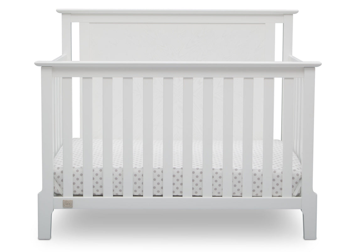 Serta Mid-Century Modern Lifestyle 4-in-1 Crib Bianca (130) Front b3b