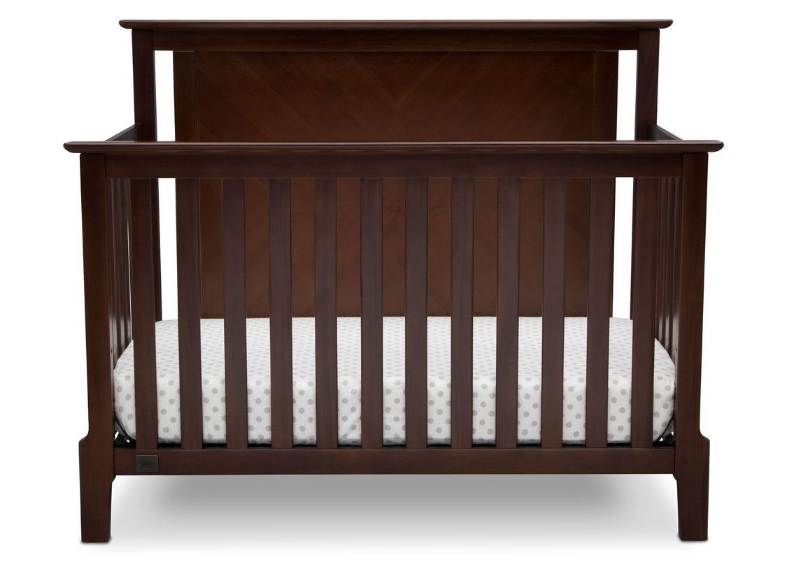 Serta Mid-Century Modern Lifestyle 4-in-1 Crib Walnut Espresso (1324) Front c3c