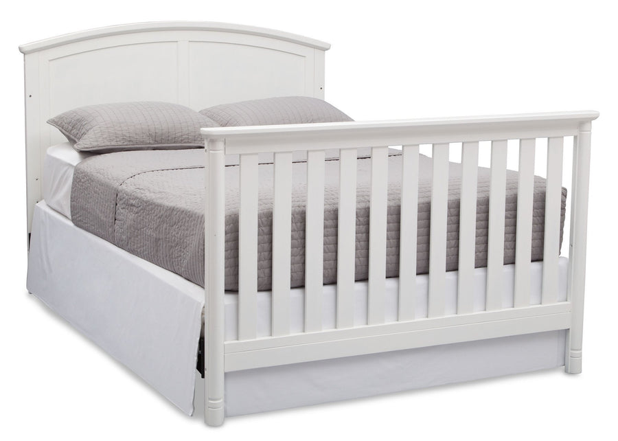Delta Children White (100) Somerset 4-in-1 Crib, Full-Size Bed Conversion with Footboard a6a 6-Somerset 4-in-1 Crib