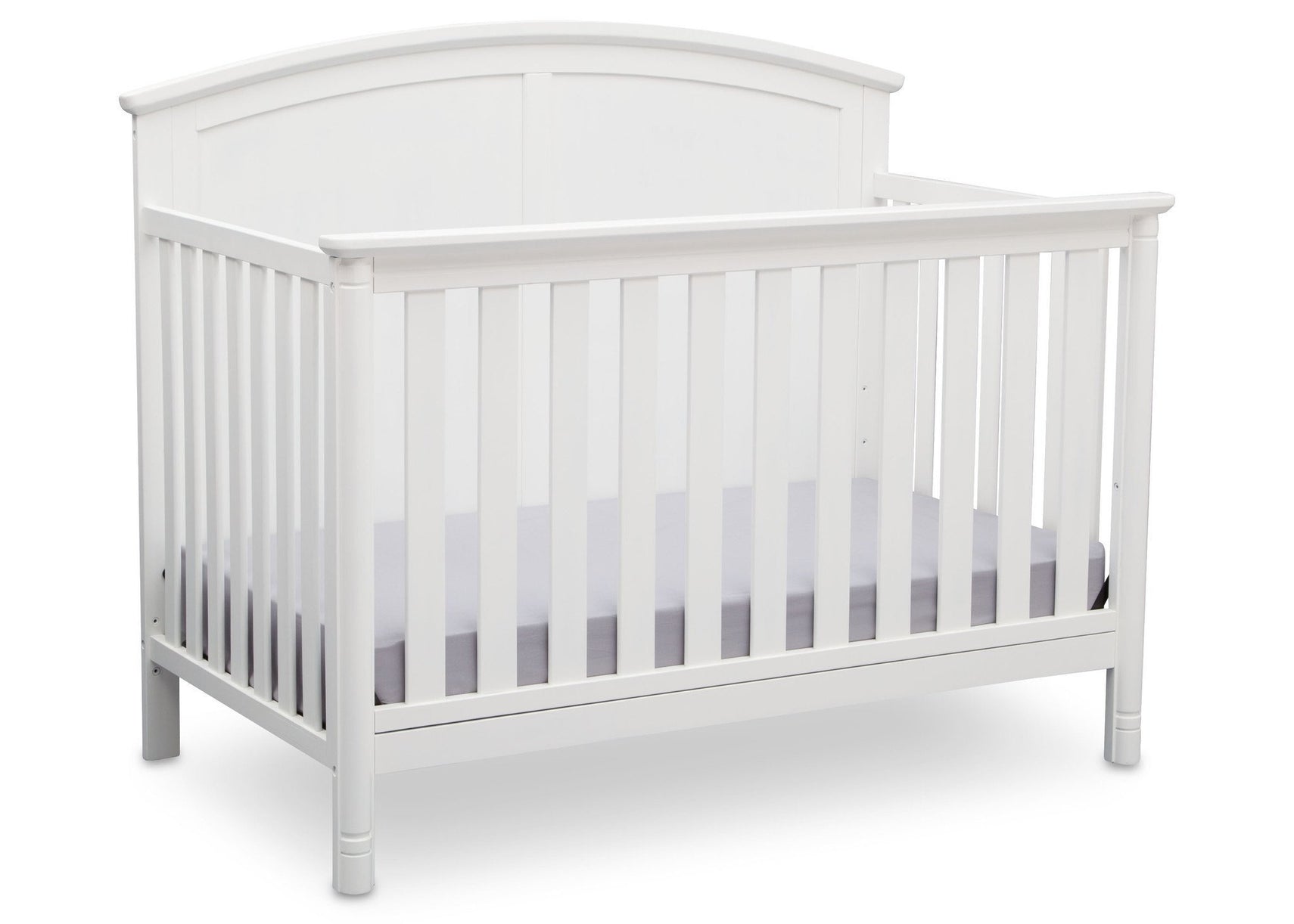 Delta Children White (100) Somerset 4-in-1 Crib Side View, Crib Conversion a3a