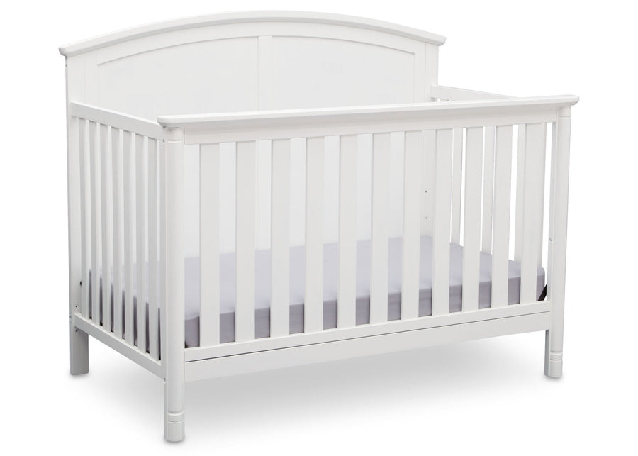 Delta Children White (100) Somerset 4-in-1 Crib Side View, Crib Conversion a3a 1-Somerset 4-in-1 Crib