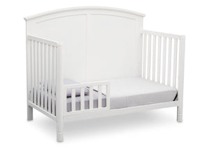 Delta Children White (100) Somerset 4-in-1 Crib Side View, Toddler Bed Conversion a4a 5-Somerset 4-in-1 Crib