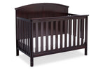 Delta Children Dark Chocolate (207) Somerset 4-in-1 Crib Side View, Crib Conversion b4b 9-Somerset 4-in-1 Crib