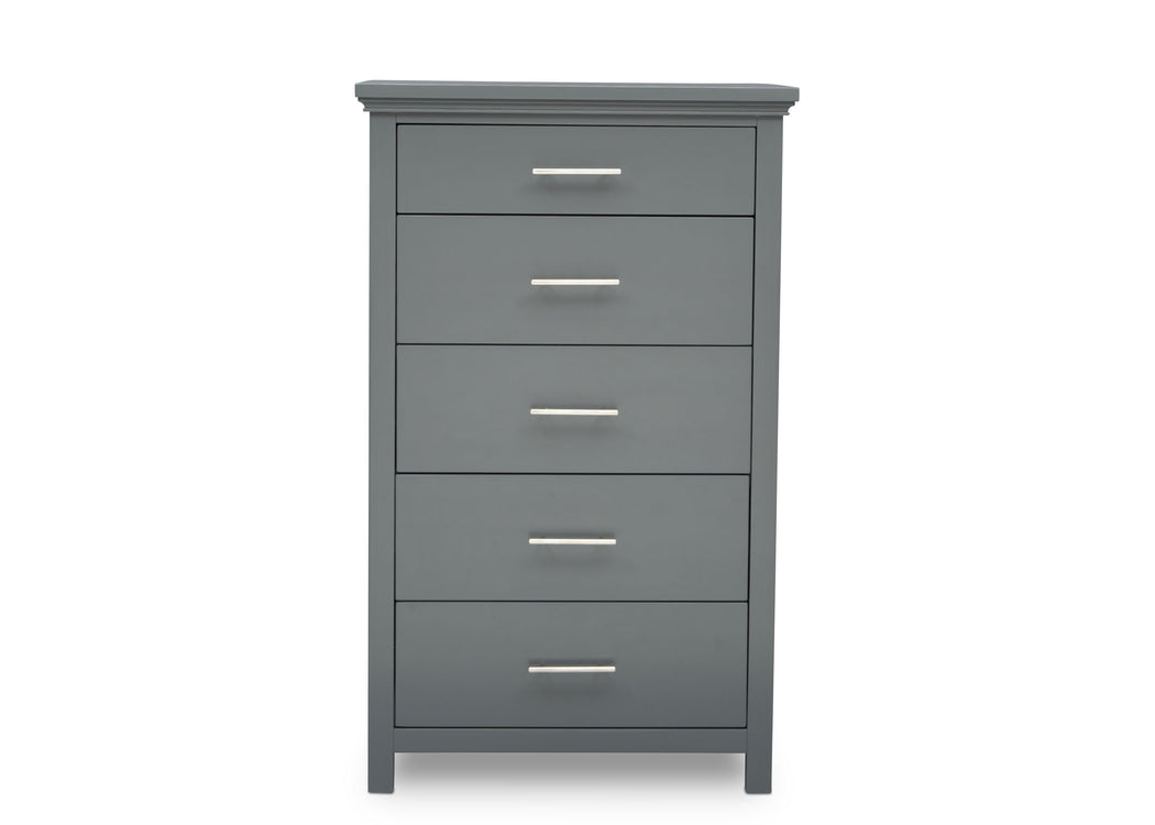 Delta Children Charcoal Grey (029) Avery 5 Drawer Chest (708050), Front View, a2a