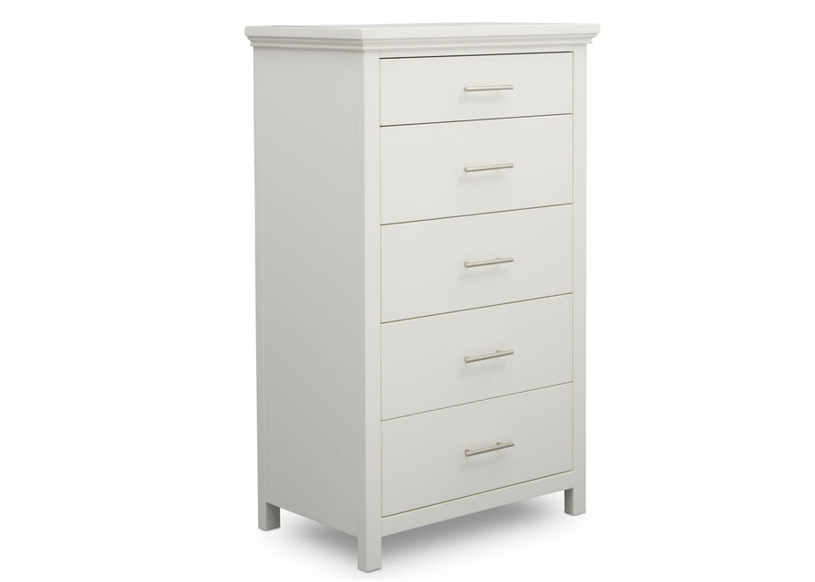 Delta Children Bianca White (130) Avery 5 Drawer Chest (708050), Sideview, b3b 5-Avery 5 Drawer Chest