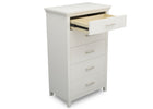 Delta Children Bianca White (130) Avery 5 Drawer Chest (708050), Detail, b4b 6-Avery 5 Drawer Chest