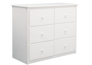 Delta Children White (100) Somerset 6 Drawer Dresser Side View a2a 8-Somerset 6 Drawer Dresser