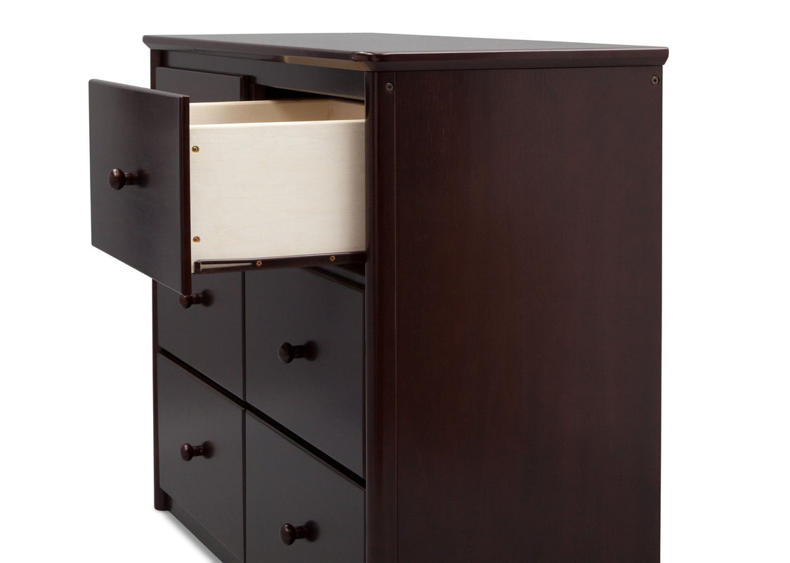 Delta Children Dark Chocolate (207) Somerset 6 Drawer Dresser, Drawer Detail b3b