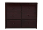 Delta Children Dark Chocolate (207) Somerset 6 Drawer Dresser Front View b1b 4-Somerset 6 Drawer Dresser