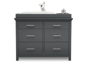 Delta Children Charcoal Grey (029) Avery 6 Drawer Dresser (708060), Silo with Topper, a2a 0