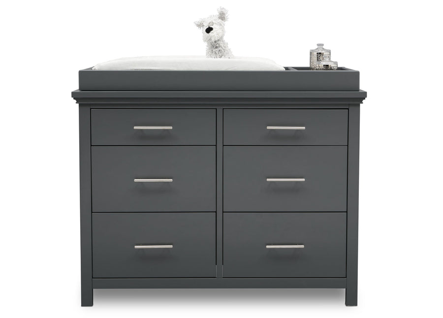 Delta Children Charcoal Grey (029) Avery 6 Drawer Dresser (708060), Silo with Topper, a2a 1-Avery 6 Drawer Dresser