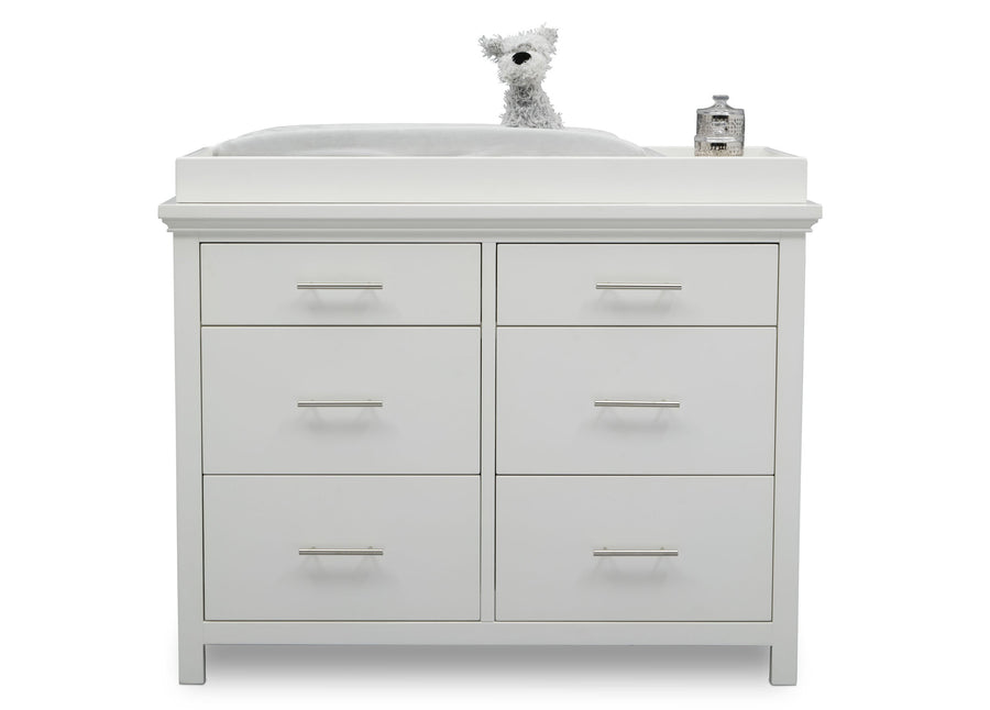 Delta Children Bianca White (130) Avery 6 Drawer Dresser (708060), Silo with Topper, b2b 4-Avery 6 Drawer Dresser