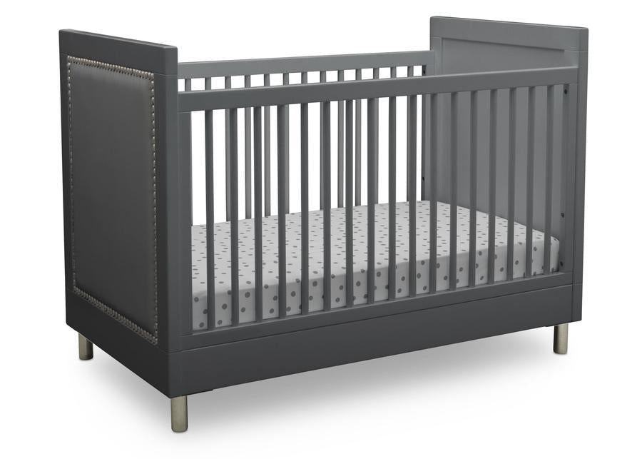 Delta Children Charcoal Grey (1323) Avery 3-in-1 Convertible Crib (708130), Right Crib Silo View 8-Avery 3-in-1 Convertible Crib