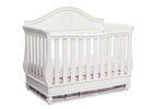 Delta Children White Ambiance (108) Princess Magical Dreams 4-in-1 Crib Side View, Crib Conversion 7-Disney Princess Magical Dreams 4-in-1 Crib