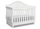Delta Children White Ambiance (108) Princess Magical Dreams 4-in-1 Crib Side View, Crib Conversion b4b 1-Disney Princess Magical Dreams 4-in-1 Crib